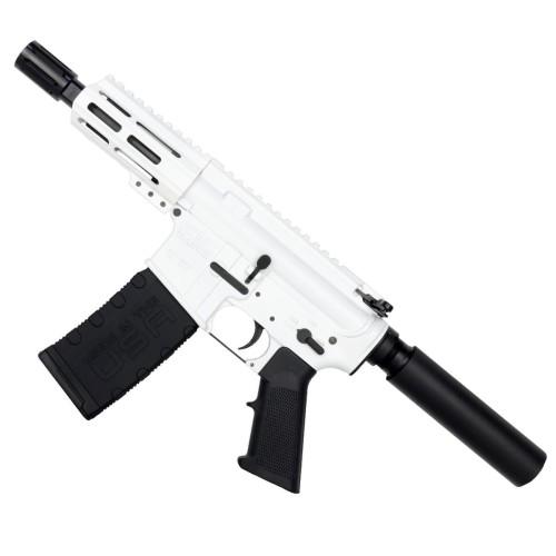 AR15 Micro .223/5.56 Nato Pistol 5" Barrel 4" M-Lok Handguard - Storm Trooper White AR15 Micro .223/5.56 Nato Pistol 5" Barrel 4" M-Lok Handguard - Storm Trooper White