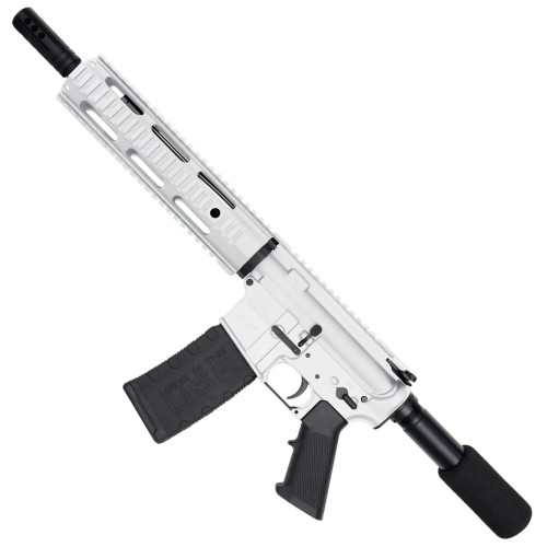AR-15 Semi Auto 5.56 NATO Mid Range Pistol 10" Barrel Quad Rail Handguard-White AR-15 Semi Auto 5.56 NATO Mid Range Pistol 10" Barrel Quad Rail Handguard-White