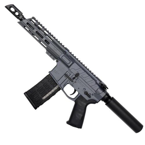 AR15 .223 5.56 NATO Pistol Billet Upper/ Lower 7" Barrel 7" Custom Slanted M-Lok Handguard- SNIPER GREY AR15 .223 5.56 NATO Pistol Billet Upper/ Lower 7" Barrel 7" Custom Slanted M-Lok Handguard- SNIPER GREY