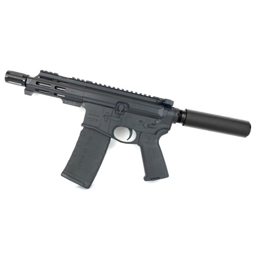 AR15 Micro 556 NATO Pistol Billet Upper/ Lower 5" Barrel Custom M-Lok Handguard -BLACK AR15 Micro 556 NATO Pistol Billet Upper/ Lower 5" Barrel Custom M-Lok Handguard -BLACK