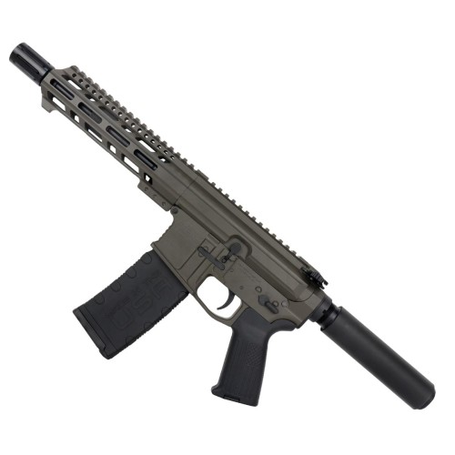 AR15 .300 BlackOut Pistol Billet Upper/ Lower 7.5" Barrel Custom M-Lok w/ Integrated Handstop - OD Green AR15 .300 BlackOut Pistol Billet Upper/ Lower 7.5" Barrel Custom M-Lok w/ Integrated Handstop - OD Green