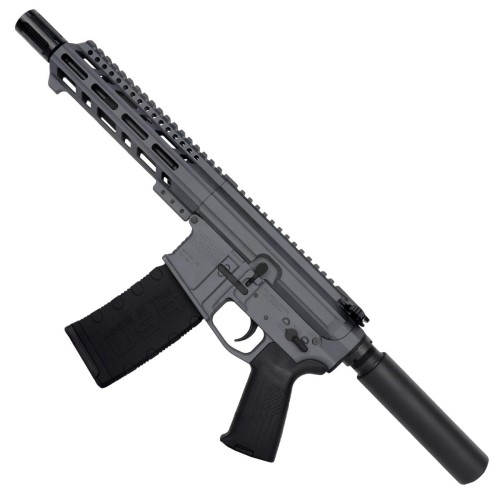 AR15 .300 BlackOut Pistol Billet Upper/ Lower 7.5" Barrel Custom M-Lok w/ Integrated Handstop - SNIPER GREY AR15 .300 BlackOut Pistol Billet Upper/ Lower 7.5" Barrel Custom M-Lok w/ Integrated Handstop - SNIPER GREY