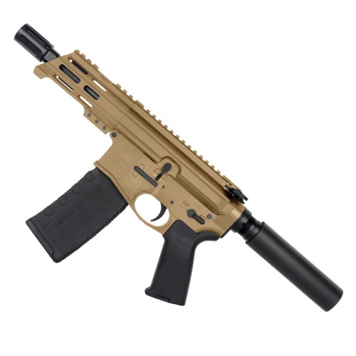 AR15 Micro .300 BLK Pistol Billet Upper/ Lower 5" Barrel Custom M-Lok Handguard- FDE AR15 Micro .300 BLK Pistol Billet Upper/ Lower 5" Barrel Custom M-Lok Handguard- FDE