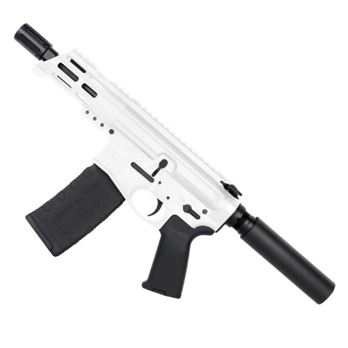 AR15 Micro .300 BLK Pistol Billet Upper/ Lower 5" Barrel Custom M-Lok Handguard-White AR15 Micro .300 BLK Pistol Billet Upper/ Lower 5" Barrel Custom M-Lok Handguard-White