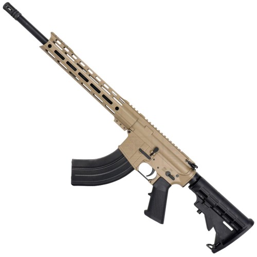 AR-15 7.62x39 Rifle 16" Barrel M4 Stock 12" Custom Hybrid Slim MLOK-FDE AR-15 7.62x39 Rifle 16" Barrel M4 Stock 12" Custom Hybrid Slim MLOK-FDE