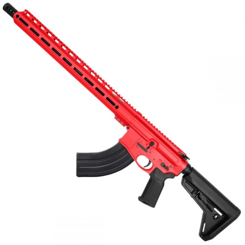 AR-15 7.62x39 Rifle 16" Barrel Billet Upper / Lower 17" M-LOK Handguard-Red AR-15 7.62x39 Rifle 16" Barrel Billet Upper / Lower 17" M-LOK Handguard-Red
