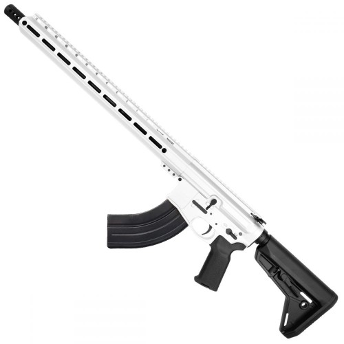 AR-15 7.62x39 Rifle 16" Barrel Billet Upper / Lower 17" M-LOK Handguard -White AR-15 7.62x39 Rifle 16" Barrel Billet Upper / Lower 17" M-LOK Handguard -White