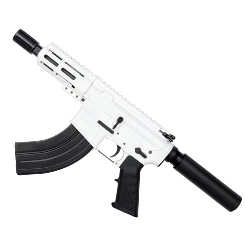 AR15 Micro 7.62x39 Pistol 5" Barrel 4" M-Lok Handguard - Storm Trooper White AR15 Micro 7.62x39 Pistol 5" Barrel 4" M-Lok Handguard - Storm Trooper White