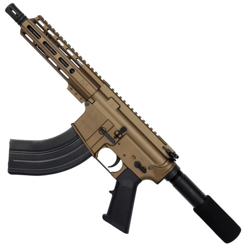 AR 7.62X39 Semi Auto Pistol 7.5" Barrel 7" Custom D-Cut Front MLOK Handguard Burnt Bronze AR 7.62X39 Semi Auto Pistol 7.5" Barrel 7" Custom D-Cut Front MLOK Handguard Burnt Bronze