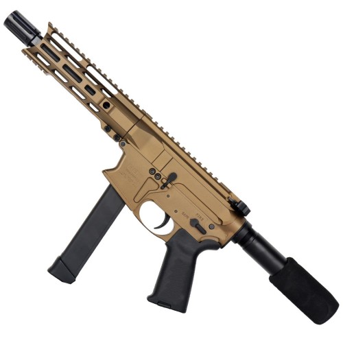 AR9 "Slick Side" Glock Style Combat Pistol 7" Barrel 7" MLOK Handguard- Cerakote Burnt Bronze AR9 "Slick Side" Glock Style Combat Pistol 7" Barrel 7" MLOK Handguard- Cerakote Burnt Bronze