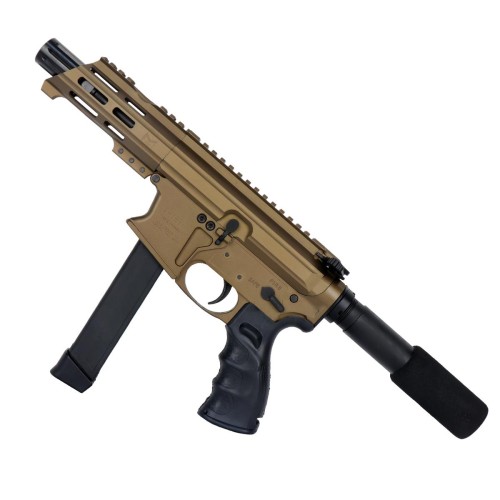 American Built Custom AR 9mm Glock Style Pistol 4" Barrel MLOK Handguard - Bronze American Built Custom AR 9mm Glock Style Pistol 4" Barrel MLOK Handguard - Bronze