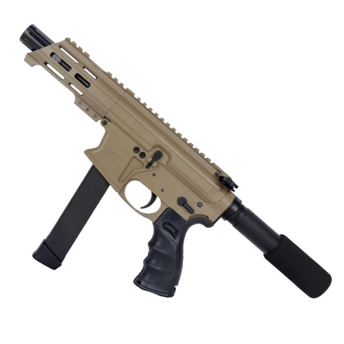 American Built Custom AR 9mm Glock Style Pistol 4" Barrel MLOK Handguard - Magpul FDE American Built Custom AR 9mm Glock Style Pistol 4" Barrel MLOK Handguard - Magpul FDE